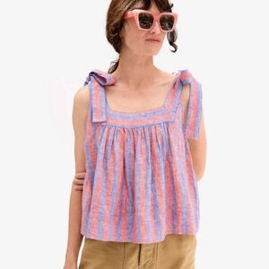 BNWT Clare V linen stripe top
